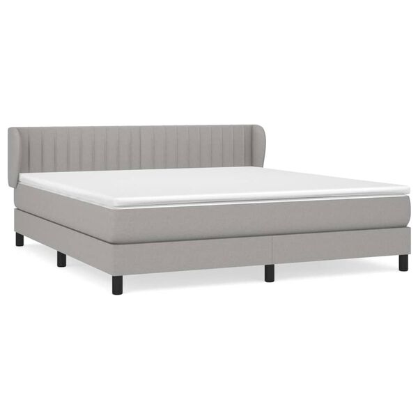 vidaXL Cama com molas/colch&atilde;o 180x200 cm tecido cinzento-claro