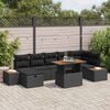 vidaXL Conjunto de Sof&aacute; de Jardim 8 pcs Preto vime PE