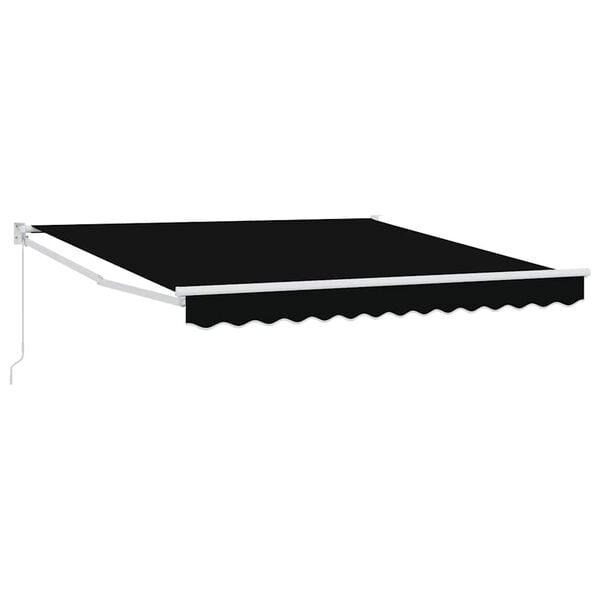 vidaXL Toldo Retr&aacute;til Manual Preto 350 x 250 cm Poli&eacute;ster e Alum&iacute;nio