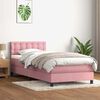 vidaXL Cama com molas/colch&atilde;o rosa 90x210 cm veludo