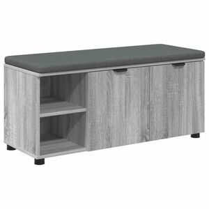 vidaXL Banco de Hall com almofada Sonoma cinza 100 x 38 x 46 cm