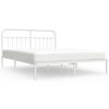 vidaXL Estrutura de cama com cabeceira 180x200 cm metal branco