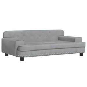 vidaXL Cama para c&atilde;es 90x53x30 cm veludo cinzento-claro