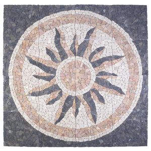 vidaXL Mosaicos com Padr&atilde;o de Sol Multicolor 120 x 120 cm M&aacute;rmore