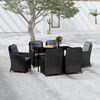 vidaXL 7 pcs conjunto de jantar para jardim preto