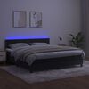 vidaXL Cama box spring c/ colch&atilde;o/LED 180x200 cm veludo preto