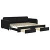 vidaXL Sof&aacute;-cama com gavet&atilde;o e gavetas 90x200 cm veludo preto