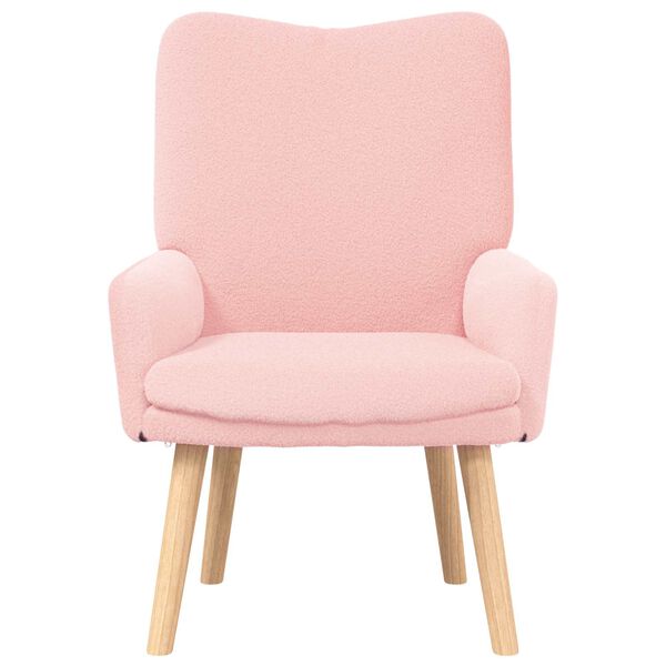 vidaXL poltrona Rosa 63 x 67 x 94 cm Tecido de Ovelha e Compensado