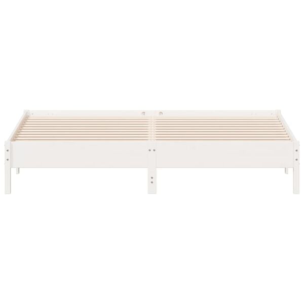 vidaXL Cama sem colch&atilde;o 200x200 cm madeira de pinho maci&ccedil;a branco