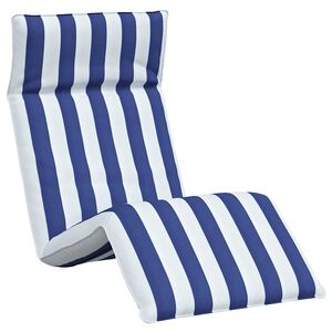 vidaXL Espregui&ccedil;adeira dobr&aacute;vel 175x54x8,5 cm azul e branco
