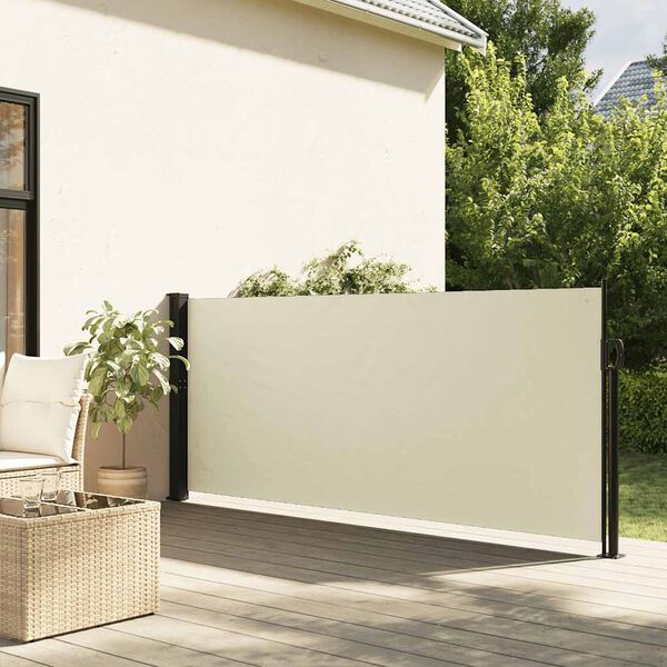 vidaXL Toldo lateral retrátil 140x500 cm cor creme