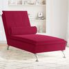 vidaXL Chaise lounge de massagem com rolo veludo vermelho tinto