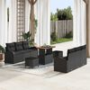 vidaXL Conjunto de Sof&aacute; de Jardim 9 pcs Preto Rattan Sint&eacute;tico
