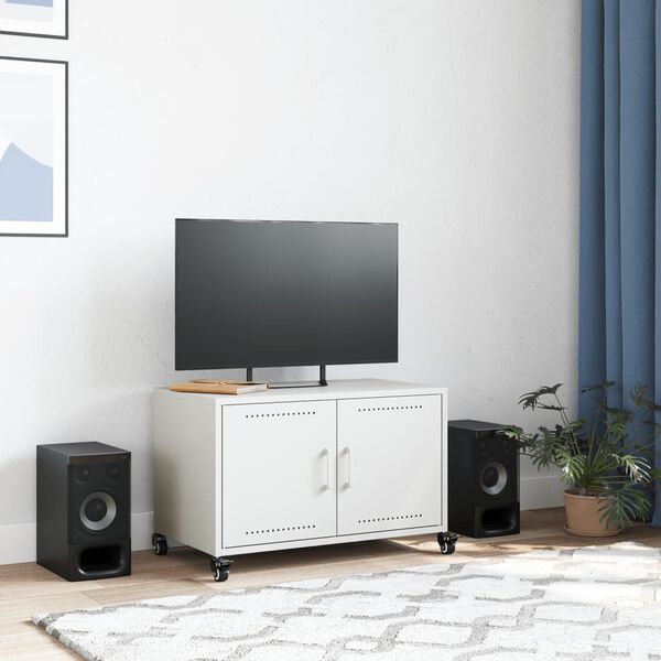 vidaXL Móvel de TV 68x39x43,5 cm aço branco