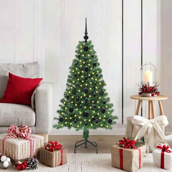 vidaXL &Aacute;rvore de Natal Artificial Verde 120 cm PVC, A&ccedil;o e Pl&aacute;stico