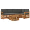 vidaXL Conjunto de Sof&aacute; Sectional 6 pcs Natural e Antracite