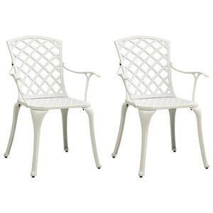 vidaXL Cadeiras de jardim 2 pcs alum&iacute;nio fundido branco