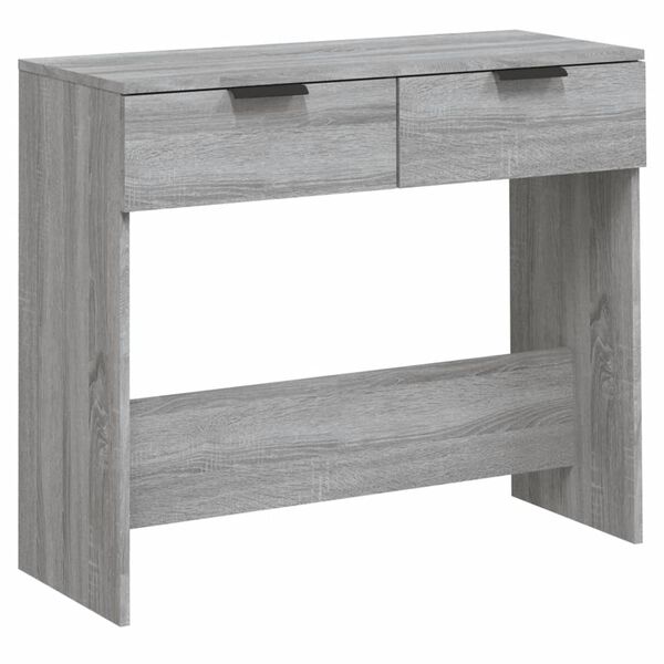 vidaXL Mesa consola 90x36x75 cm derivados de madeira cinzento sonoma