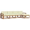 vidaXL Conjunto de Sof&aacute;s para Exterior 5 pcs Natural e Creme