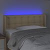 vidaXL Cabeceira de cama c/ luzes LED tecido 103x16x78/88 cm cor creme