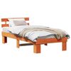 vidaXL Estrutura da Cama com cabeceira Marrom Cera 90 x 190 cm