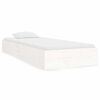 vidaXL Estrutura cama pequena solteiro 75x190 cm madeira maci&ccedil;a branco