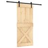 vidaXL Porta Deslizante 90 x 210 cm Natural e Preto