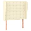vidaXL Cabeceira cama c/ abas couro artificial 93x23x118/128 cm creme