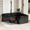 vidaXL Conjunto de Sofá de Jardim 9 pcs Preto