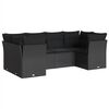 vidaXL 6 pcs conjunto sof&aacute;s de jardim c/ almofad&otilde;es vime PE preto