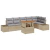 vidaXL Conjunto de Sof&aacute; de Jardim 7 unid. Bege e Cinza
