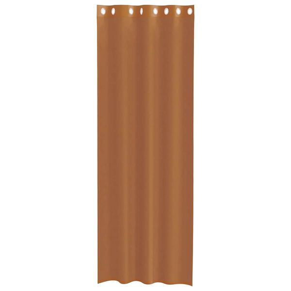 vidaXL Cortinas de voile com ilhós 2 pcs terracota