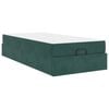 vidaXL Estrutura de cama com colch&atilde;o 2 unid. Verde Veludo