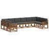 vidaXL Conjunto de Sof&aacute;s para Exterior 10 unid. Natural e Antracite