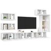 vidaXL 8 pcs conjunto m&oacute;veis de TV derivados madeira branco brilhante