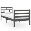 vidaXL Estrutura cama peque solteiro 75x190cm madeira maci&ccedil;a cinzento