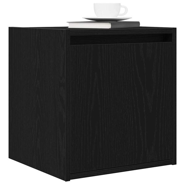vidaXL Mesa de cabeceira de parede 38x34x40 cm preto