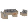 vidaXL 9 pcs conjunto de sof&aacute;s p/ jardim com almofad&otilde;es vime PE bege
