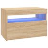 vidaXL M&oacute;vel de TV com luzes LED 60x35x40 cm carvalho sonoma