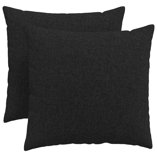 vidaXL Travesseiros de Sof&aacute; 2 pcs Preto 50 x 50 cm tecido