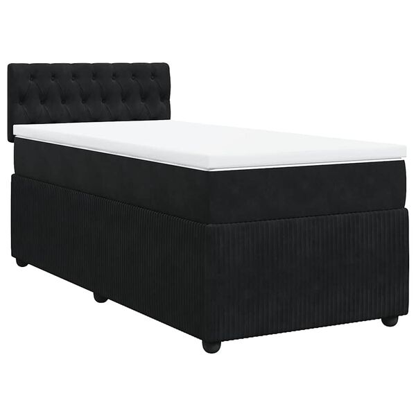 vidaXL Cama com molas/colchão 90x190 cm veludo preto