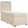 vidaXL Cama box spring com colch&atilde;o Creme 80 x 200 cm Tecido