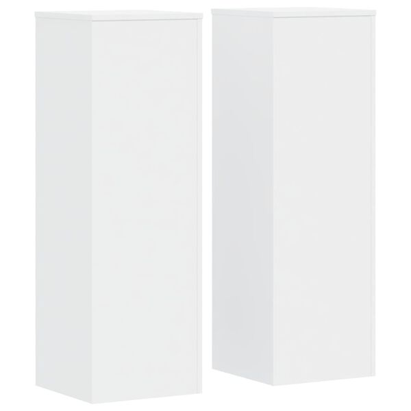 vidaXL Suportes para plantas 2pcs 33x33x100cm derivados madeira branco