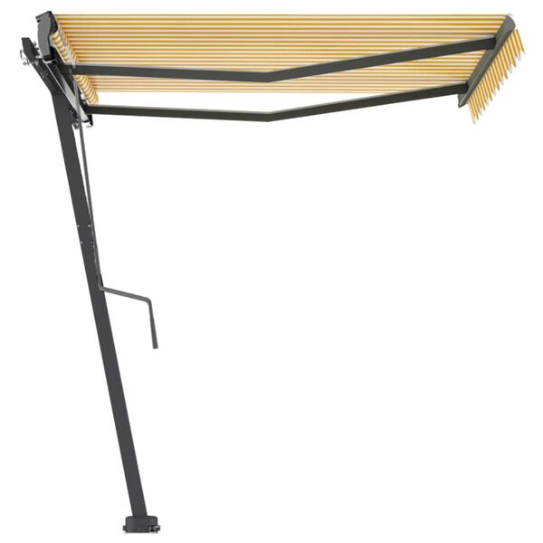 vidaXL Toldo retr&aacute;til manual independente 300x250 cm amarelo e branco