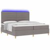 vidaXL Cama Box Spring LED Cinzento-acastanhado 200 x 200 cm tecido