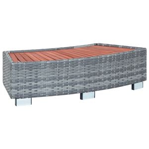 vidaXL Degrau para spa em vime 92x45x25 cm cinzento