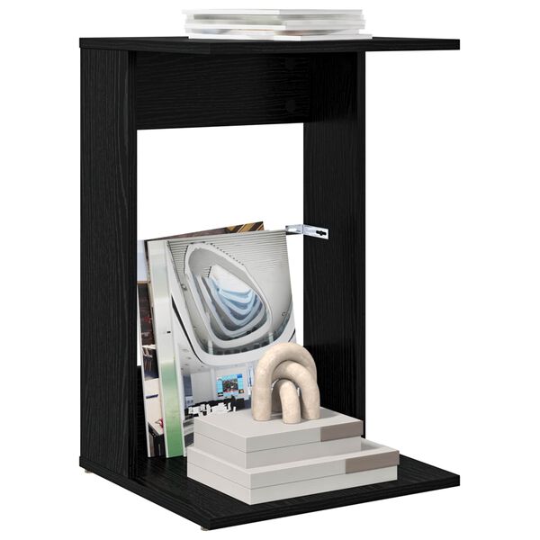 vidaXL Mesa Lateral Carvalho Preto 40 x 38 x 62,5 cm