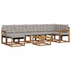 vidaXL Conjunto de Sof&aacute;s para Exterior 8 pcs Cinza Natural e Claro