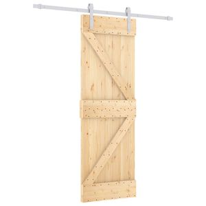 vidaXL Porta Deslizante Natural e Branco 70 x 210 cm
