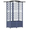 vidaXL Cama Elevada com Treli&ccedil;a e Telhado Cinzento 122 x 40 x 141 cm